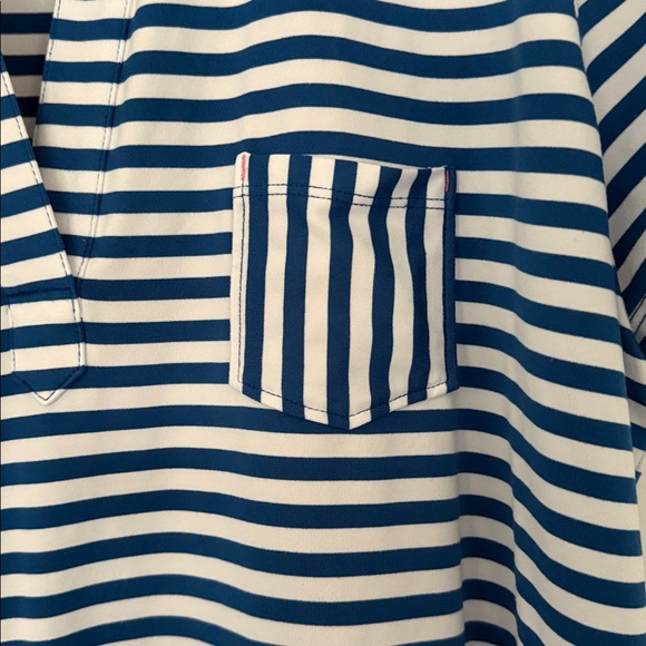 Lilly Pulitzer Dune Upf 50+ Short Sleeve dress in Barton Blue St. Tropez Stripe - Picture 6 of 9